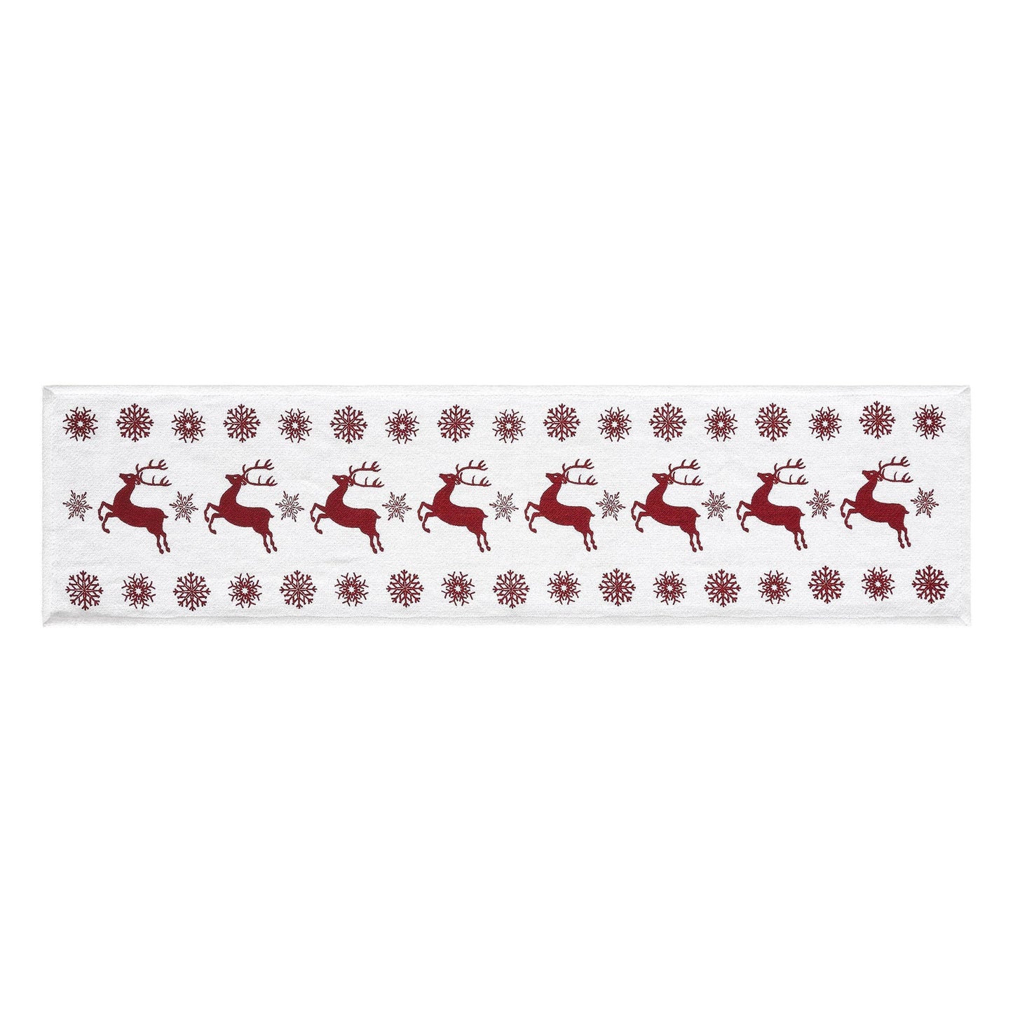 Scandia Snowflake Red White Runner 12x48