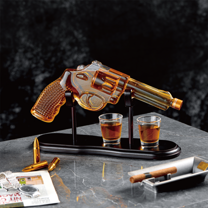 CRAFTGEN - Gun Whiskey Decanter Set - Gifts for Men Husband Dad
