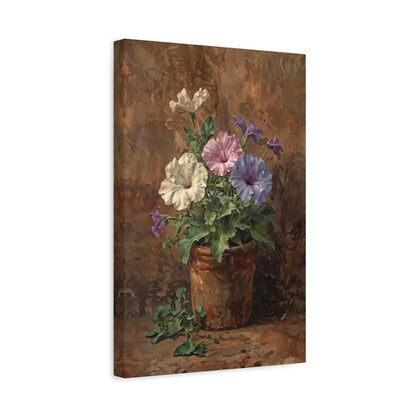Colorful Petunias Canvas Wall Art Floral Botanical Print