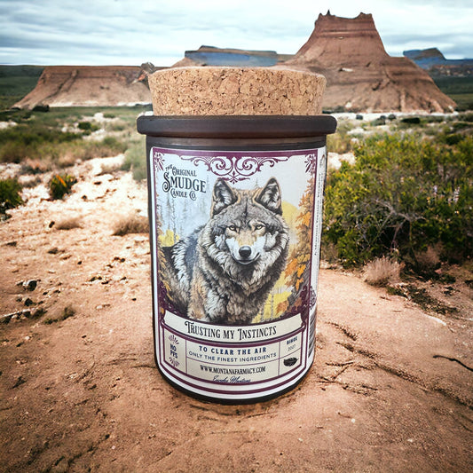 Trusting my Instincts Wolf Nature path Smudge Candle