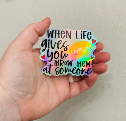 Oily Graphic Creations - Throw Lemons-Lemon Sticker/Magnet