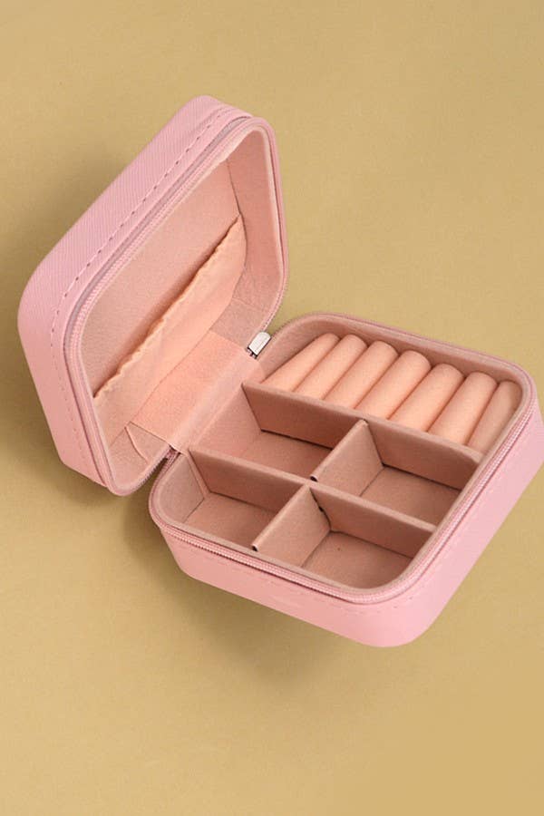 JEWELRY ORGANIZER TRAVEL BOX CASE | Fuchsia