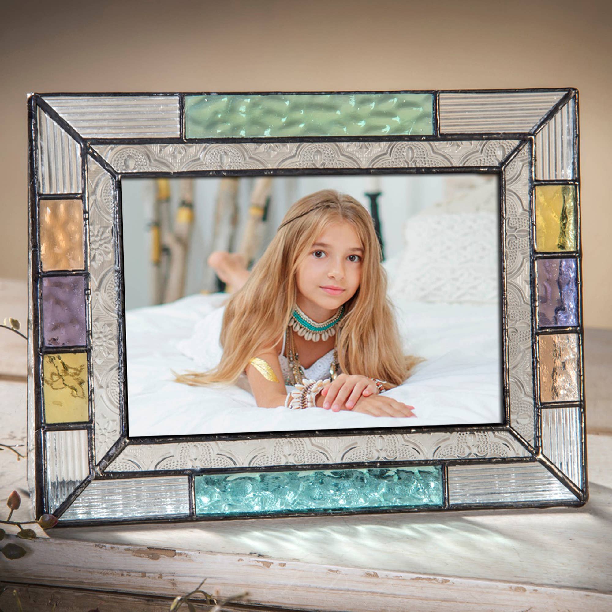 J Devlin Colorful Stained Glass Picture Frame
