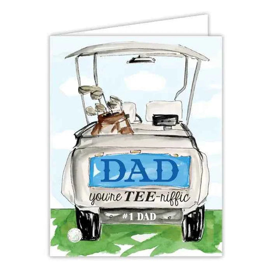 Dad You're Tee-Rific Golf Cart Greeting Card