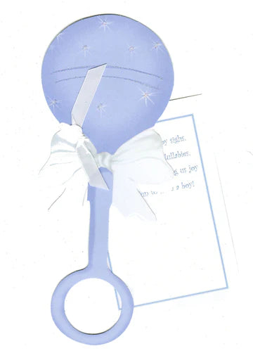 Blue Rattle Greeting Card