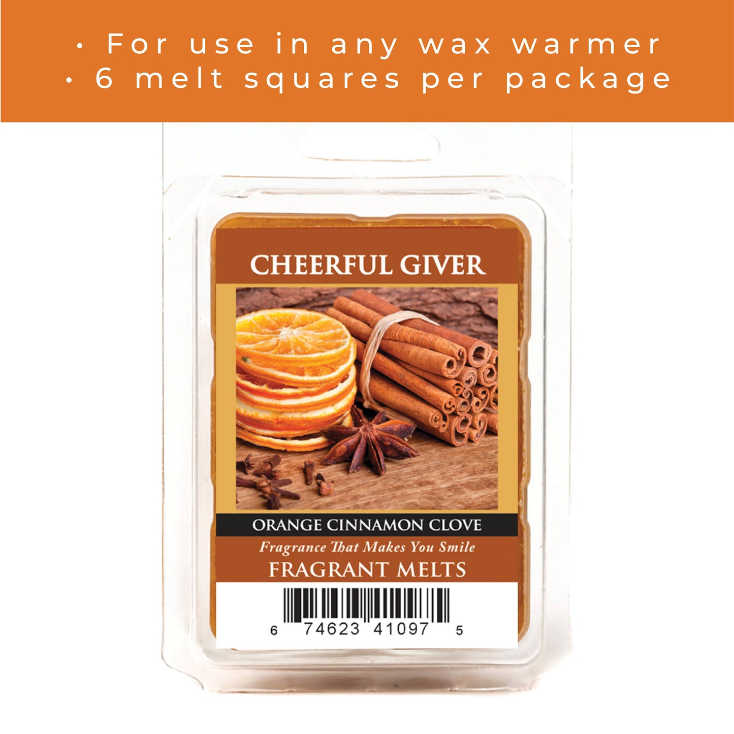 Orange Cinnamon Clove – Scented Wax Melts 8-Pack