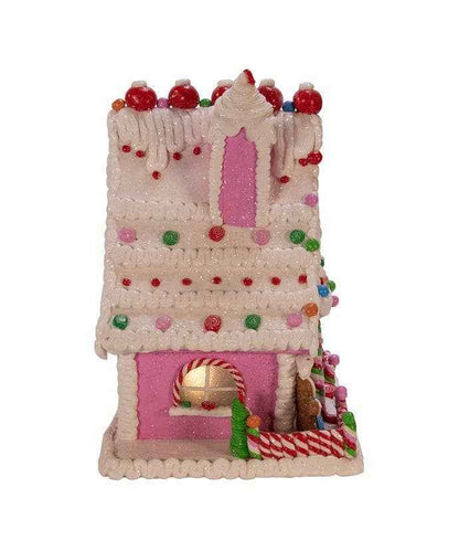 10"BATTERY OPERATED CANDY GINGERBREAD LED HOUSE