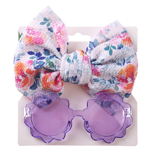 Conjunto de gafas de sol de verano para niña y diadema floral