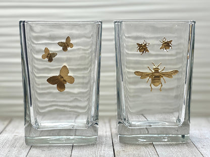 Butterflies or Bees Glass Vase: Bee