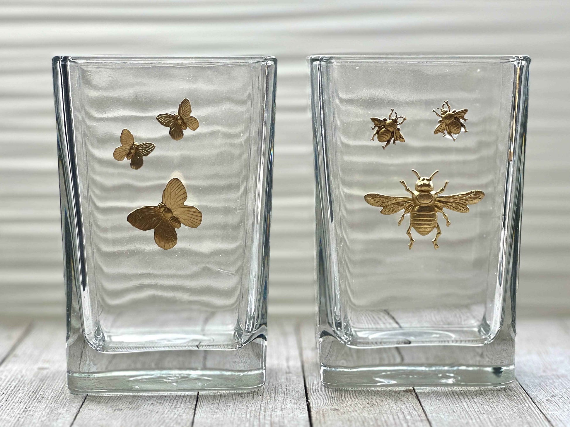 Butterflies or Bees Glass Vase : Butterfly