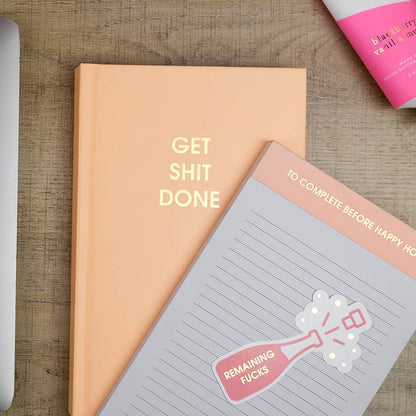 Chez Gagné - To Complete Before Happy Hour - Lined Notepad  - Sunset Pink - 65 perforated pages - 5x8