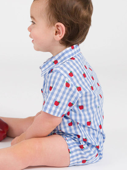 Baby Boys Apple Orchard Classic Gingham Button-Up Romper