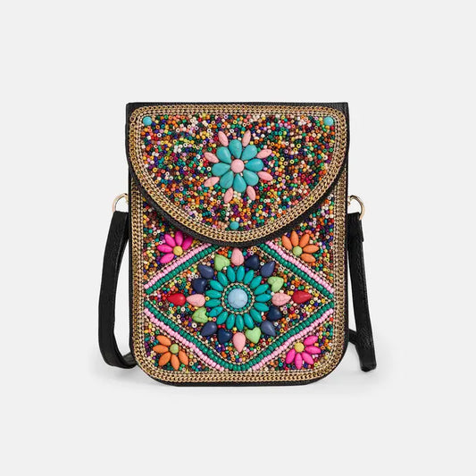 Artisan Beaded Crossbody - Diamond