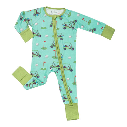LollyBanks - Bamboo Baby Convertible Zipper Pajamas - Golf Cart