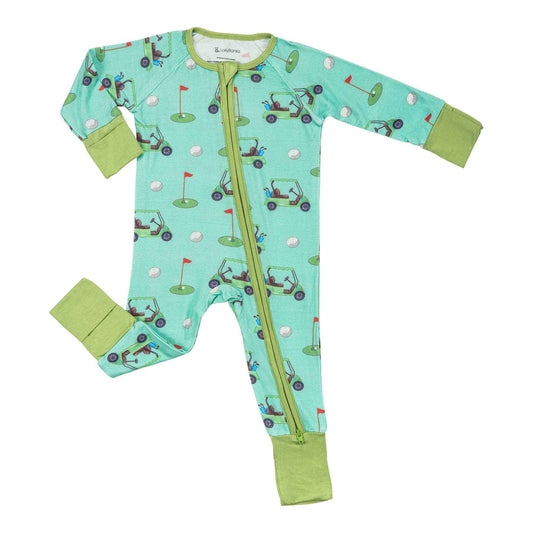 LollyBanks - Bamboo Baby Convertible Zipper Pajamas - Golf Cart