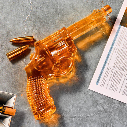 CRAFTGEN - 3 Gun Whiskey Decanter Set - Gift Ideas for Men Husband Dad
