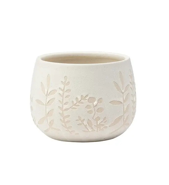 Embossed Botanical Ball Planter