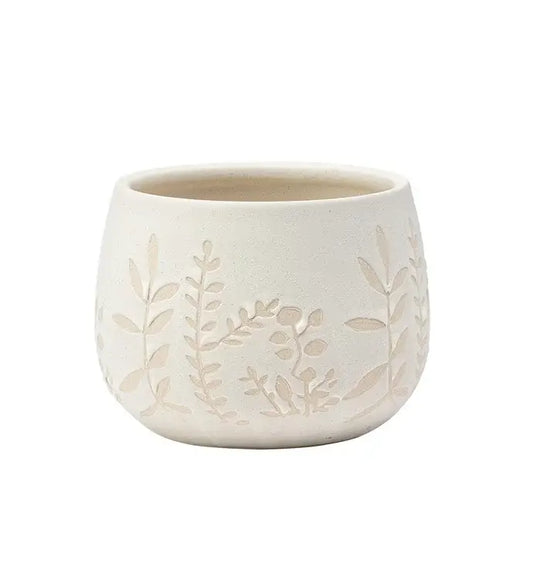 Embossed Botanical Ball Planter