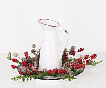 Wreath-Mix Pines w. Red Pepperberry