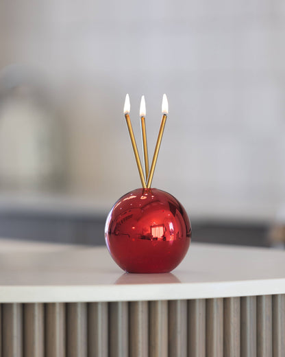 Neva Red Metallic Vase for Everlasting Candles