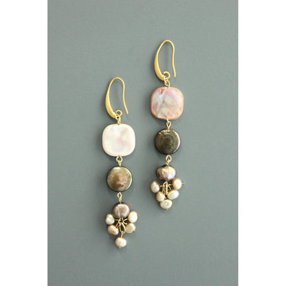 Mother of pearl and Fresh water pearl earrings