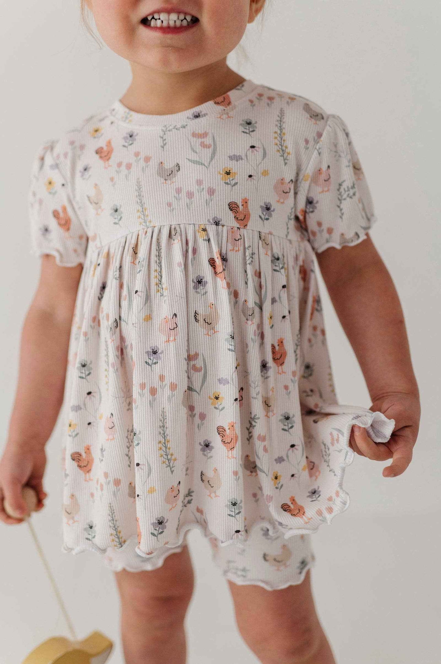 Babysprouts Girl's Babydoll Set: Floral Chickens / 0-3M