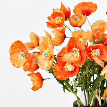 16inL Wrinkle Poppy Bush-Orange-