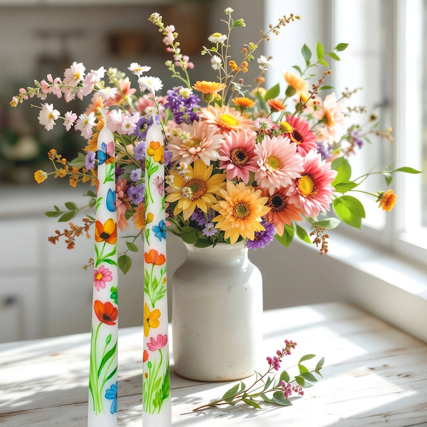 Paint your own Wildflower Candlesticks Gift Set