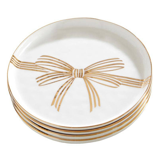 Gold Bow Plates Set of 4