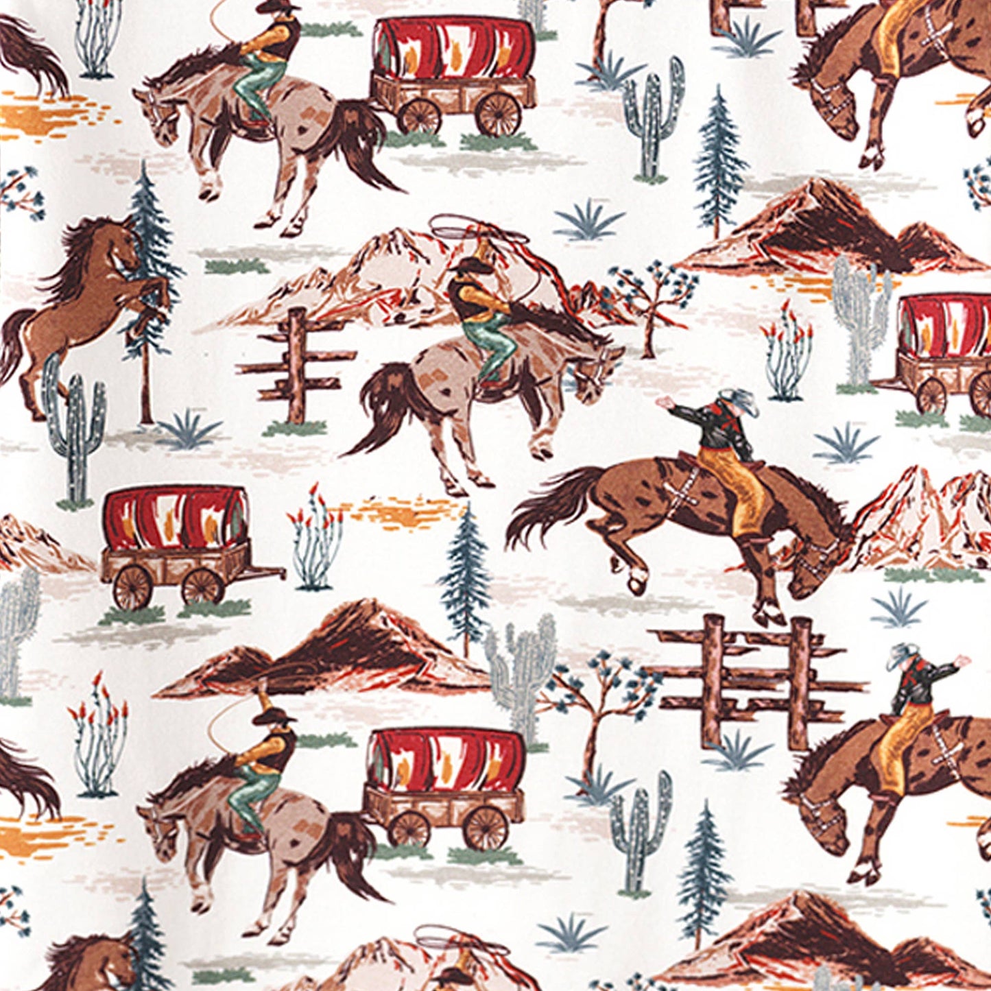 Cowboy Baby Zipper Romper - Bamboo Western Spirit Outfit: 0-3M