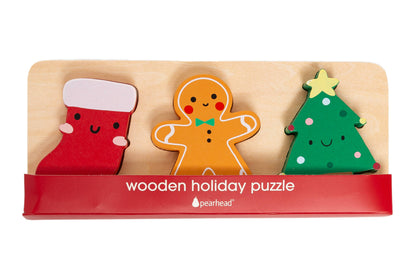 3 Pc Wooden Holiday Puzzle