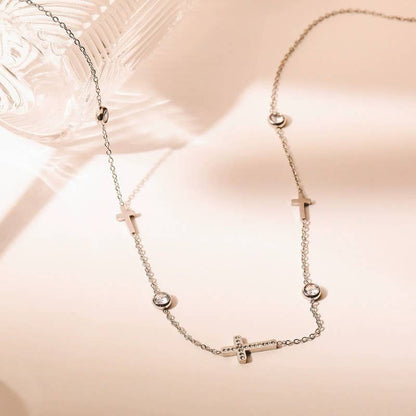 18K STAINLESS STEEL TARNISH FREE CROSS NECKLACE | 40NK9453