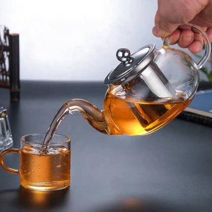 Glass Teapot With Stainless Steel Infuser and Lid (40oz.)