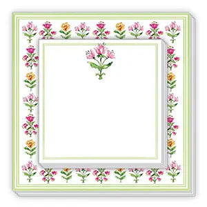 Pink and Yellow Flower Block Print Notepad Duo