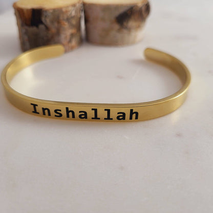 Inshallah Bracelet Muslim Islamic Cuff
