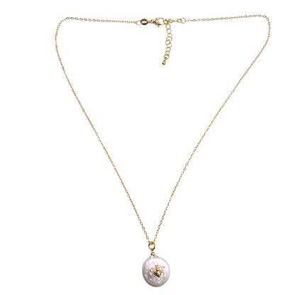 VB&amp;CO Designs Joyería artesanal - Collar de abeja, joyería delicada, collar de perlas doradas