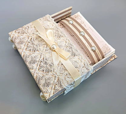42-Pc Stationery Gift Box Set w/Desk Organizer, Ivory & Lace