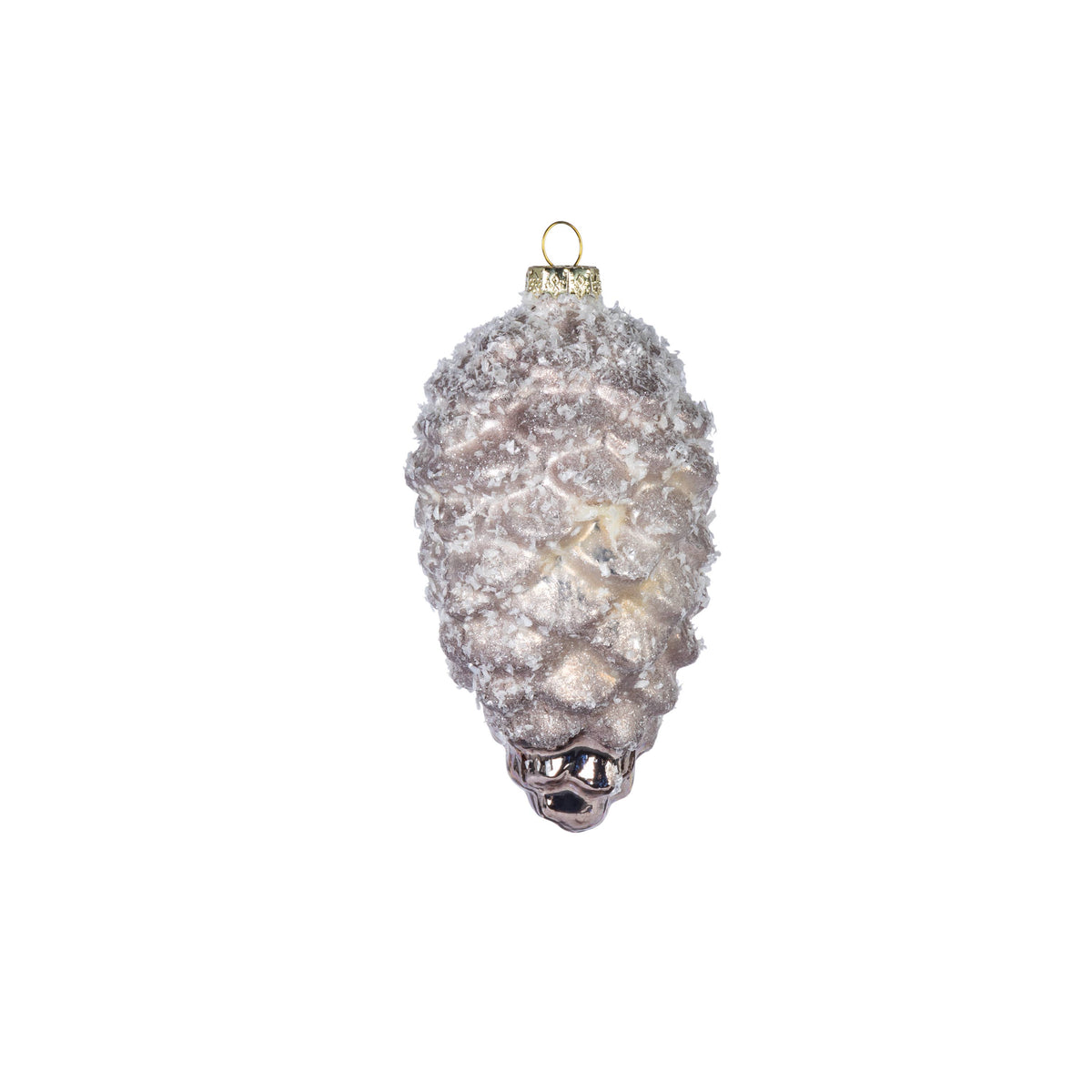 5.25"H Glass Pinecone Ornament with Icy Finish