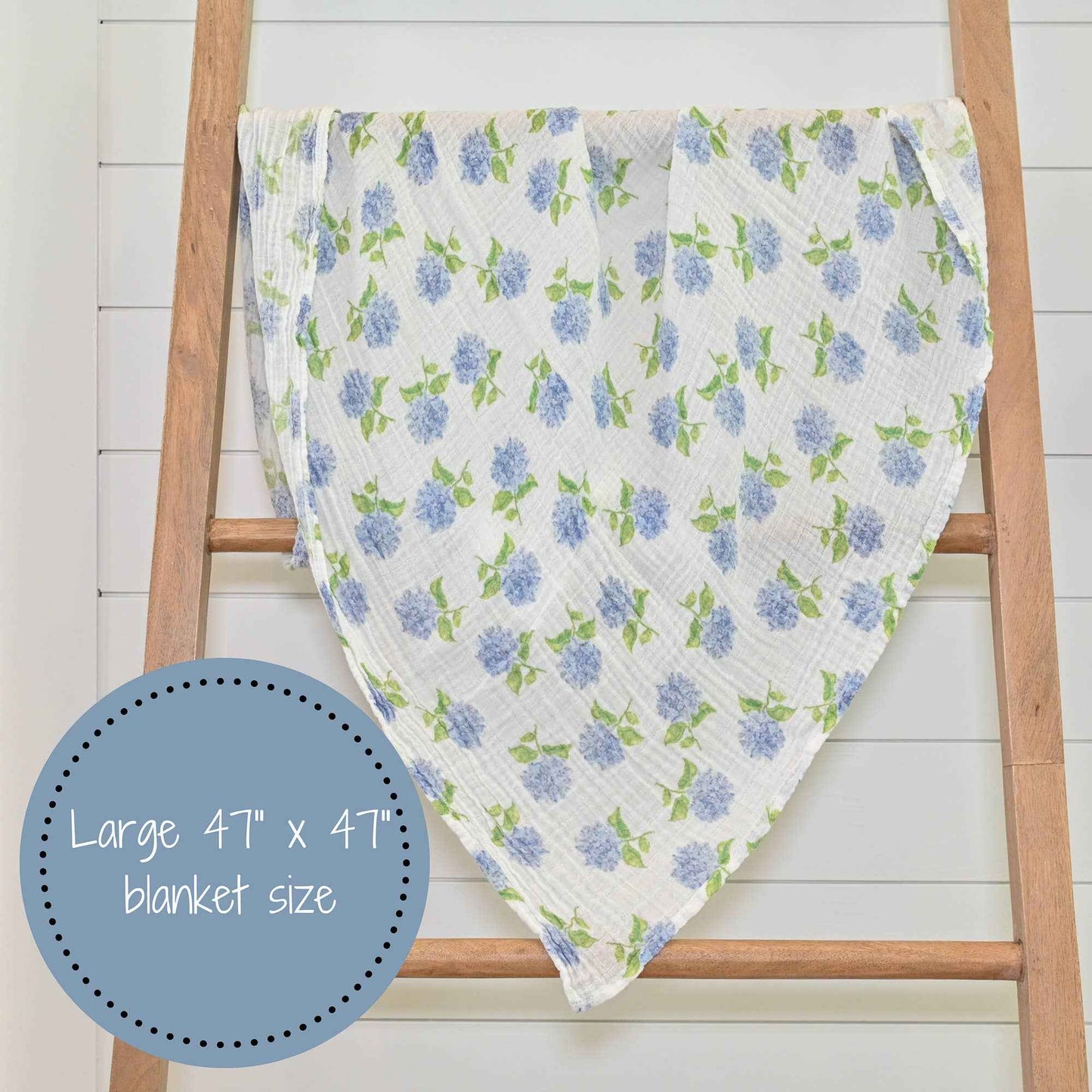 LollyBanks - You Had Me At Hydrangea Baby Muslin Swaddle Blanket