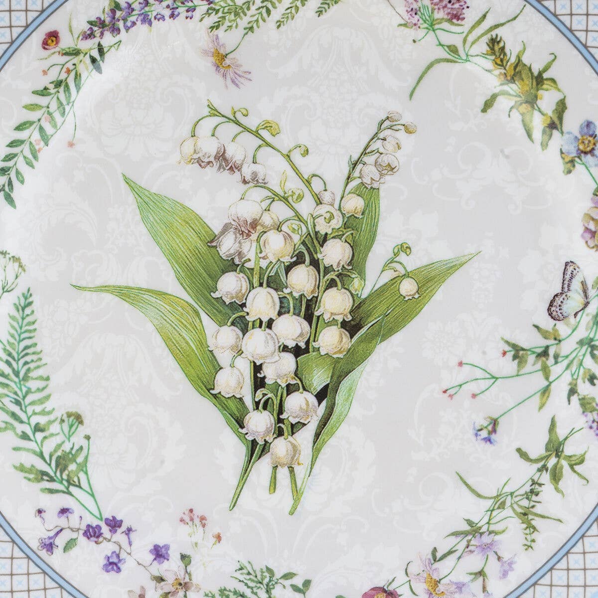 Lily of the Valley Porcelain Dessert Plate Set of 2
