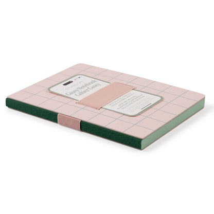 Peach & Green Grid Casey Notebook with Phone Loop