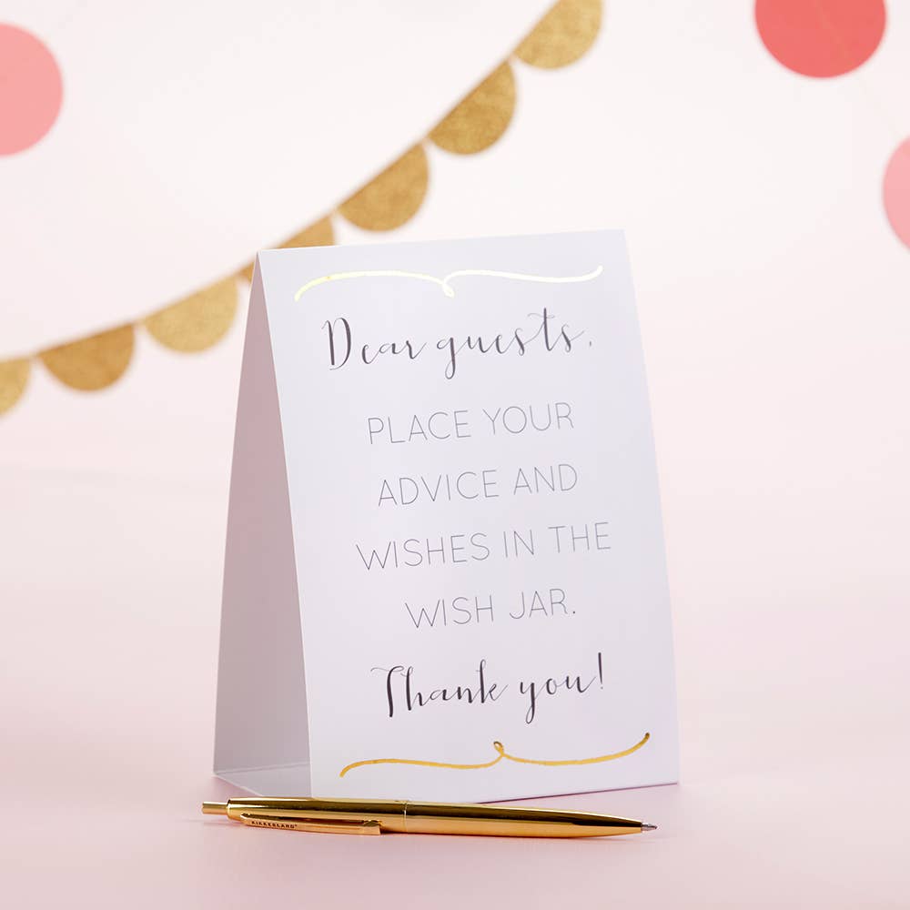 Irredescent Wedding Wish Jar with Heart-Shaped Cards