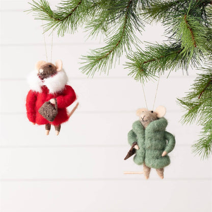 Felted Wool Cozy Winter Mice-assorted-sold seperatly