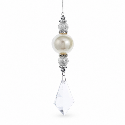 Pearl Pendant Christmas Ornament, Kite design: a flat, angled drop that ends in a clean point
