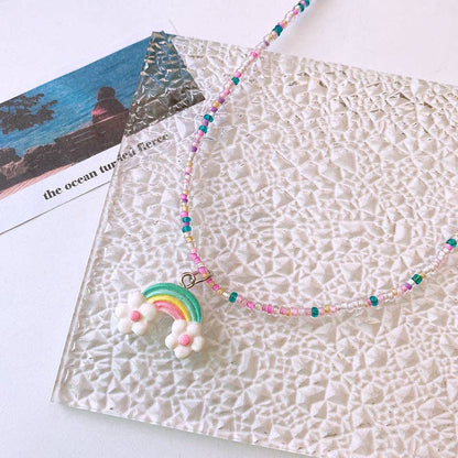 Cute Children’s Butterfly Heart Clavicle Necklace Dopamine Girl Jewelry