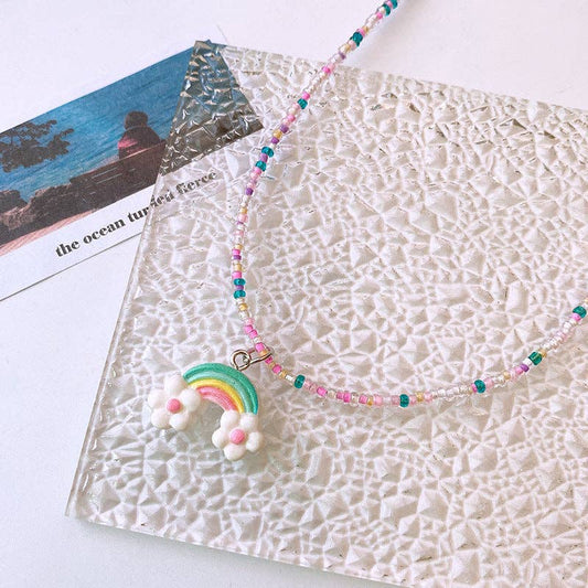 Cute Children’s Butterfly Heart Clavicle Necklace Dopamine Girl Jewelry: Light Pink / Average Size (0-12Y）