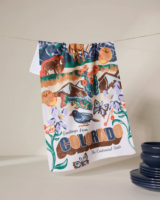 Geometry - Greetings From Colorado Tea Towel