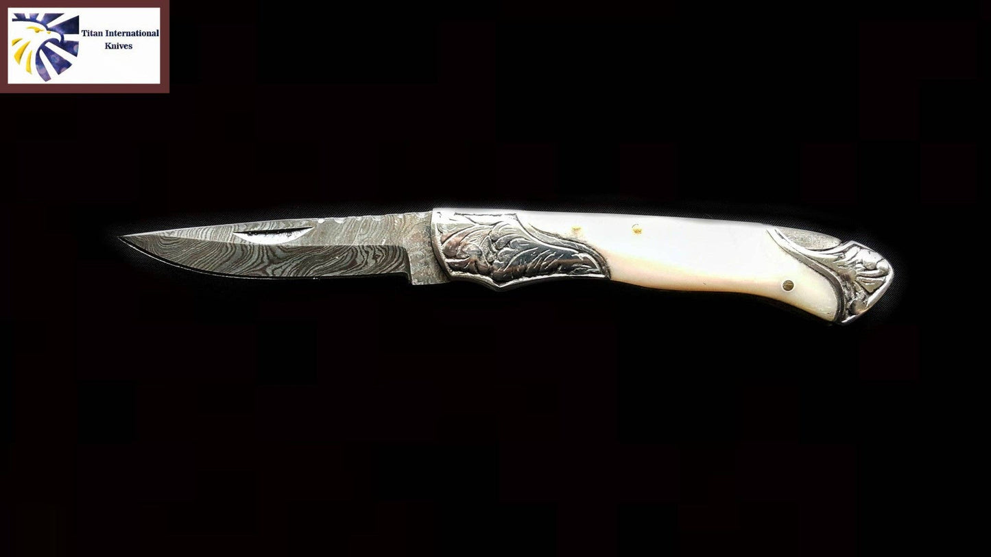 Bone and steel knife with sheath