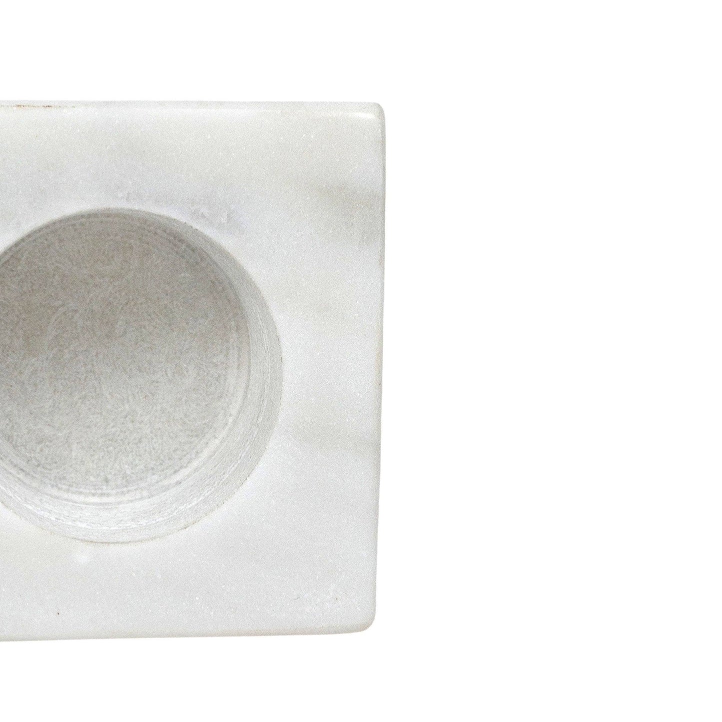 Fleur White Marble Tealight Candle Holder