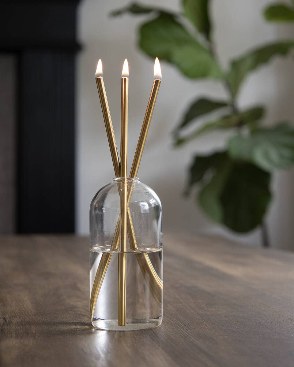Gold Everlasting Candles – Reusable Steel Oil Candles